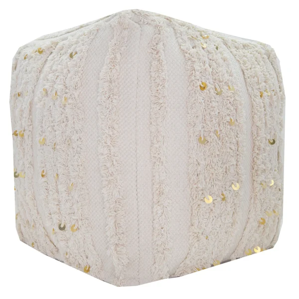 * Amala Sequin Tufted Pouf Premium Discount
