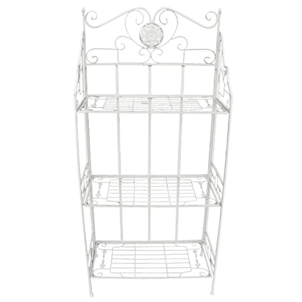 * Antique White Metal Baker'S Rack With Folding Shelves, 51 Less Expensive Best