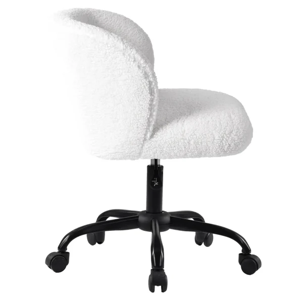 * Aubrey White Sherpa Office Chair Featured Cheap