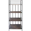 * Black 4 Tier Metal Baker Rack With Folding Wood Top Shelves Gift Selection Flash Sale