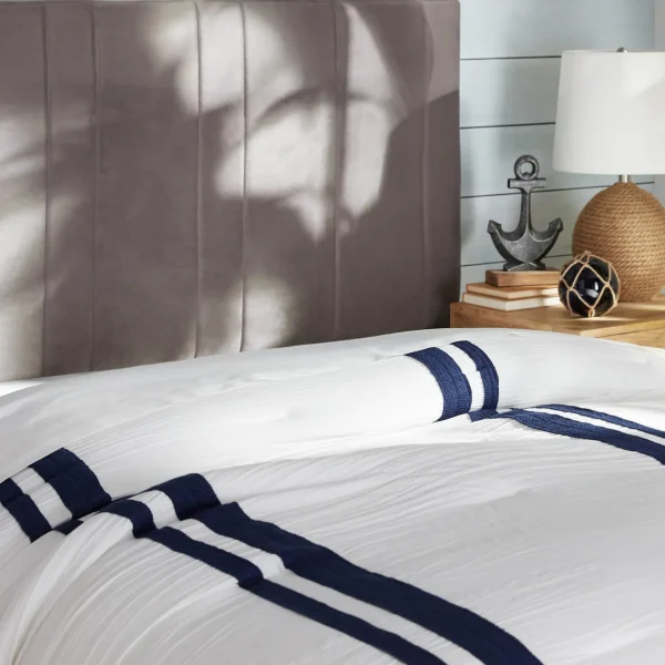 * Chandler Grey Velvet Channeled Queen Headboard Fashion Cheap