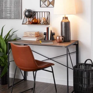 * Dakota Black & Brown Industrial Modern Office Desk Bargain Sale Discount