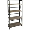 * Dakota 4-Tier Black & Brown Industrial Modern Bookshelf, 49 Low Price Fashion