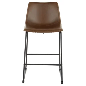 * Drake Espresso Faux Leather Modern Industrial Barstool, 30 Flash Sale Best