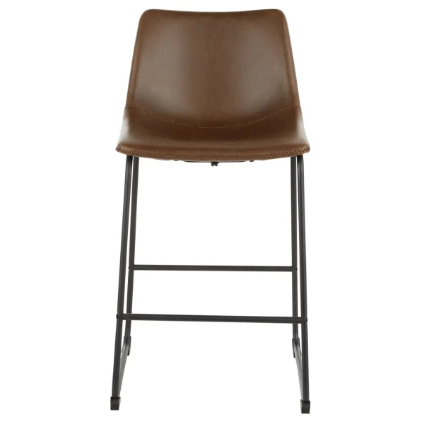 * Drake Espresso Faux Leather Modern Industrial Barstool, 30 Flash Sale Best