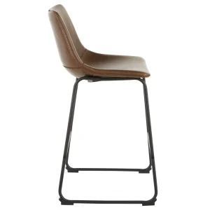 * Drake Espresso Faux Leather Modern Industrial Barstool, 30 Flash Sale Best