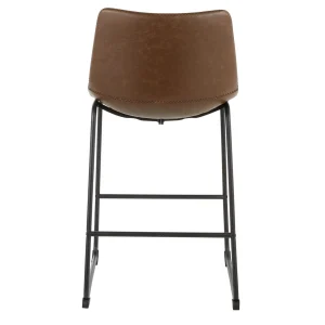 * Drake Espresso Faux Leather Modern Industrial Barstool, 30 Flash Sale Best