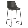 * Drake Grey Faux Leather Modern Industrial Barstool, 30 Good Quality New