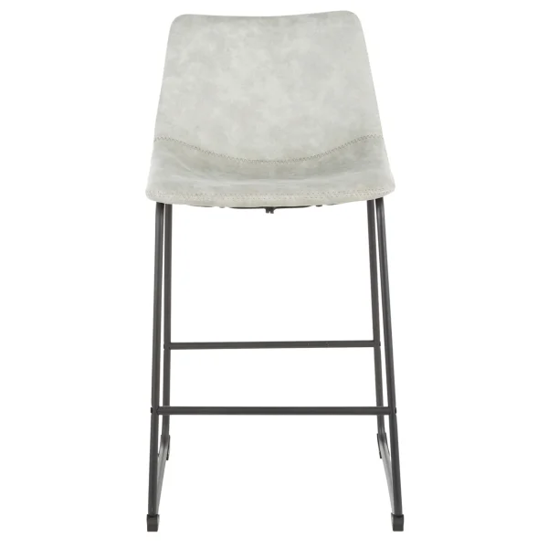 * Drake Modern Faux Leather Industrial Barstool, Light Grey Fashion Fashion