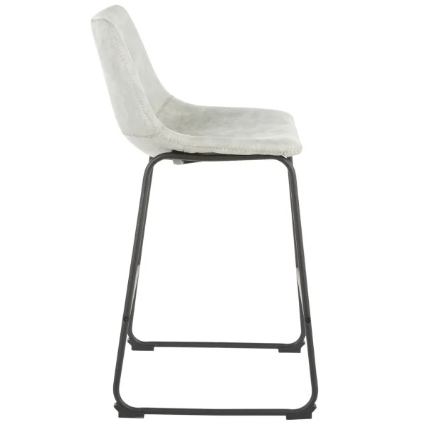 * Drake Modern Faux Leather Industrial Barstool, Light Grey Fashion Fashion