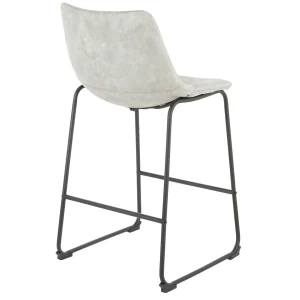 * Drake Modern Faux Leather Industrial Barstool, Light Grey Fashion Fashion