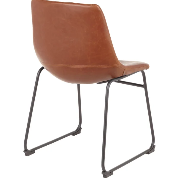 * Drake Modern Industrial Dining Chair, Cognac Clearance Cheap