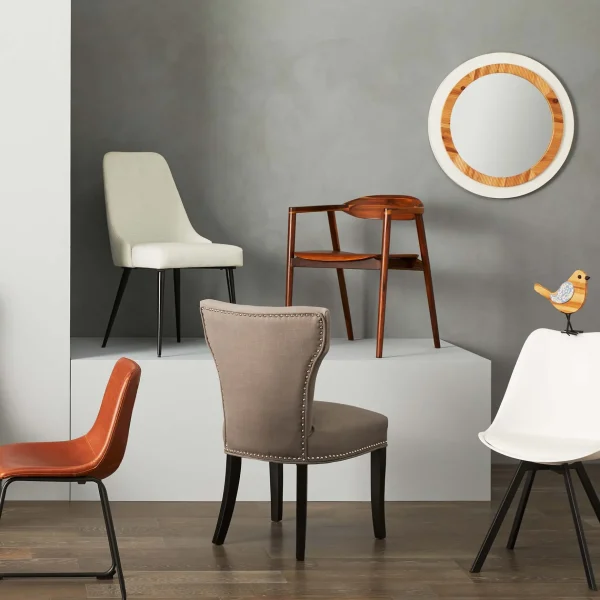 * Drake Modern Industrial Dining Chair, Cognac Clearance Cheap