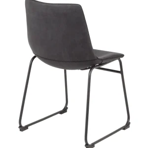 * Drake Modern Industrial Dining Chair, Dark Grey Promotion Discount