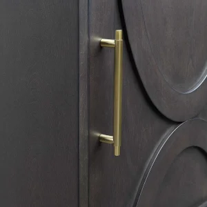 * Ezra Dark Brown Cabinet With Gold Handle Promotion Shop