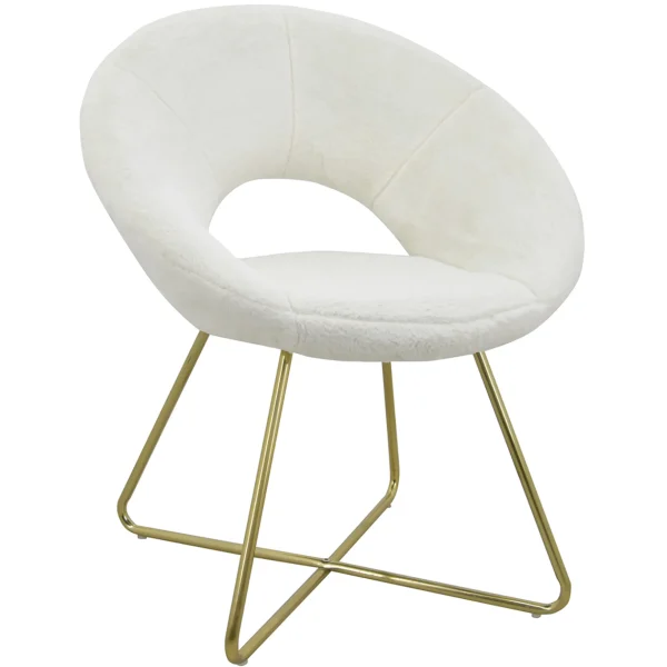 * Felicity Faux Fur Accent Chair Cream Gift Selection Best