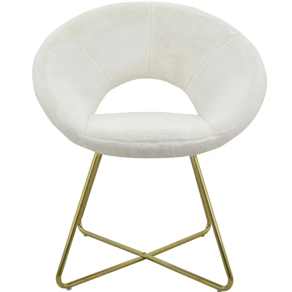 * Felicity Faux Fur Accent Chair Cream Gift Selection Best