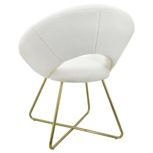 * Felicity Faux Fur Accent Chair Cream Gift Selection Best