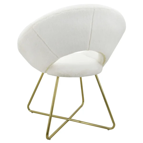 * Felicity Faux Fur Accent Chair Cream Gift Selection Best