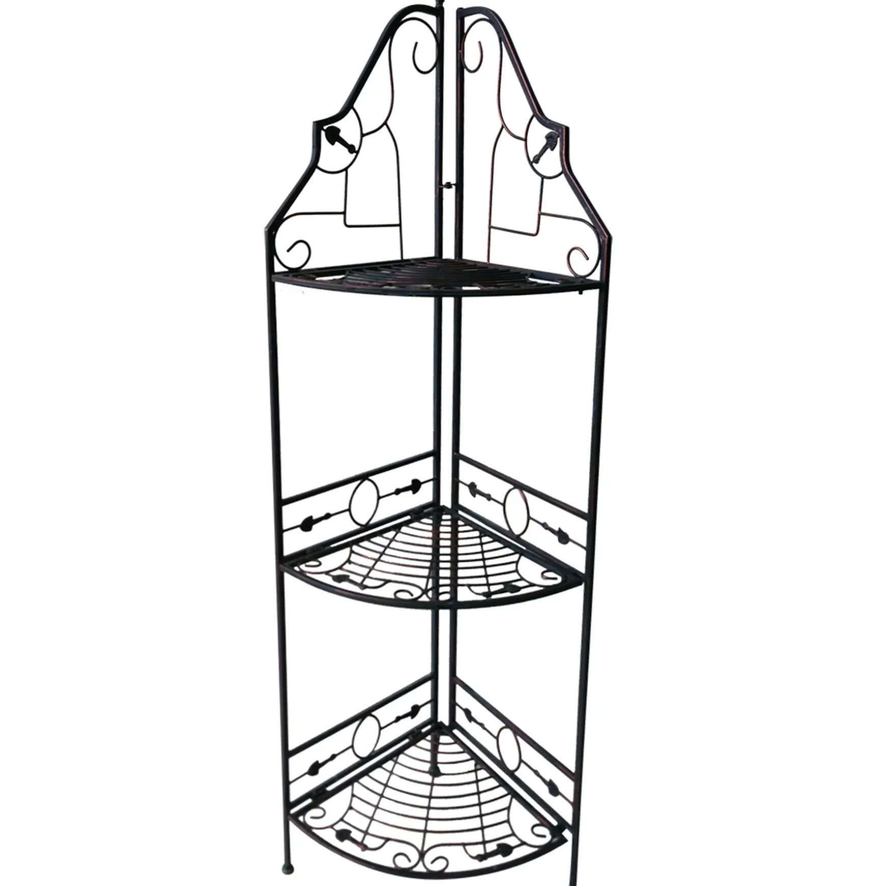 gold__black_scrolled_metal_folding_corner_shelf_rack__online_discount_0.webp * Gold & Black Scrolled Metal Folding Corner Shelf Rack, 51.5 Online Discount Best Sale