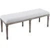 * Heritage Light Grey Linen Bench Cheaper Cheap