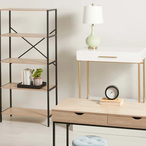 * Honeybloom Burnaby 4-Tier Wood & Metal Shelf Opening Sales Fashion