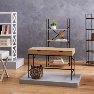 * Honeybloom Burnaby 4-Tier Wood & Metal Shelf Opening Sales Fashion