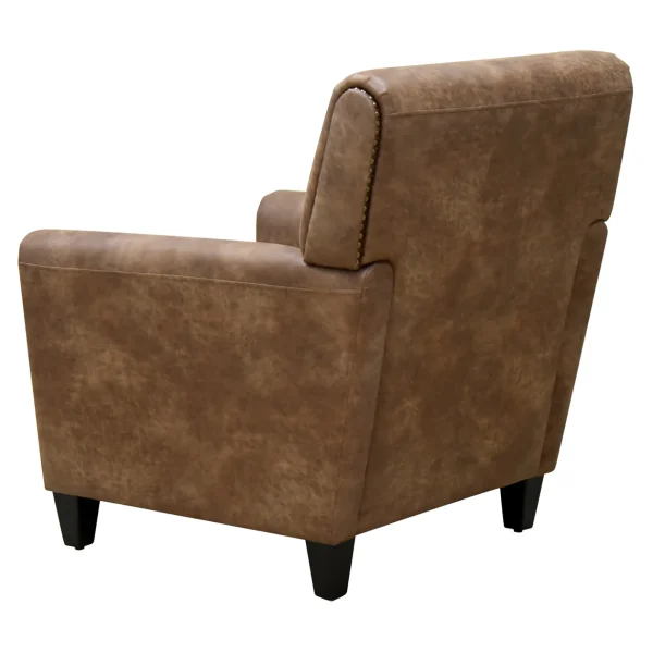* Honeybloom Dylan Brown Faux Leather Arm Chair Flash Sale Outlet
