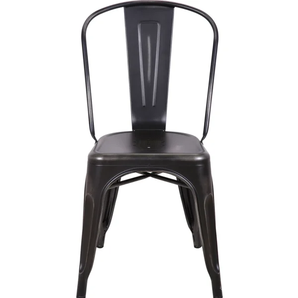 * Honeybloom Idris Black Metal Dining Chair Good Quality Hot
