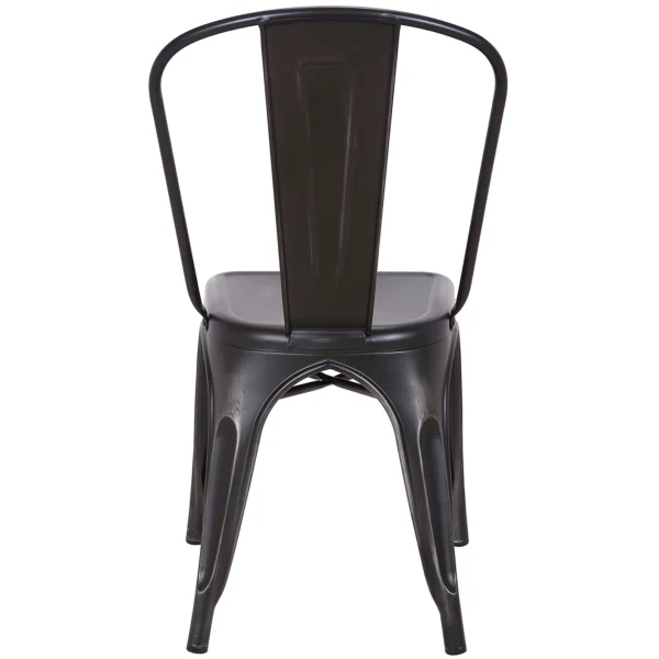 * Honeybloom Idris Black Metal Dining Chair Good Quality Hot