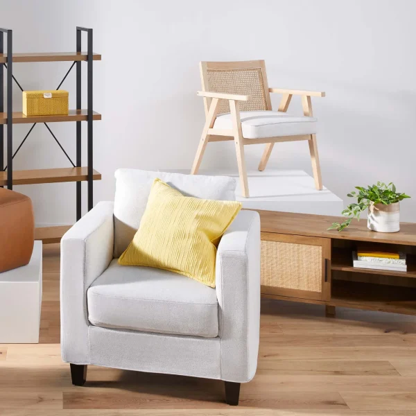 * Honeybloom Kanon White Oak Accent Chair Opening Sales Online