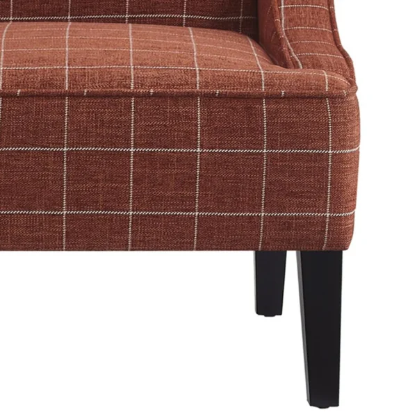 * Honeybloom Kayson Paprika Plaid Accent Chair Low Price New