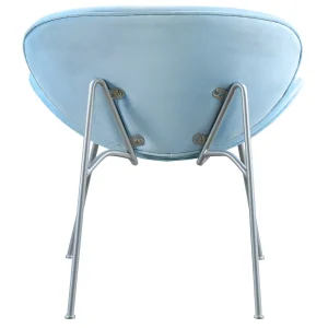 * Jagger Accent Chair With Silver Metal Legs, Blue Outlet Online