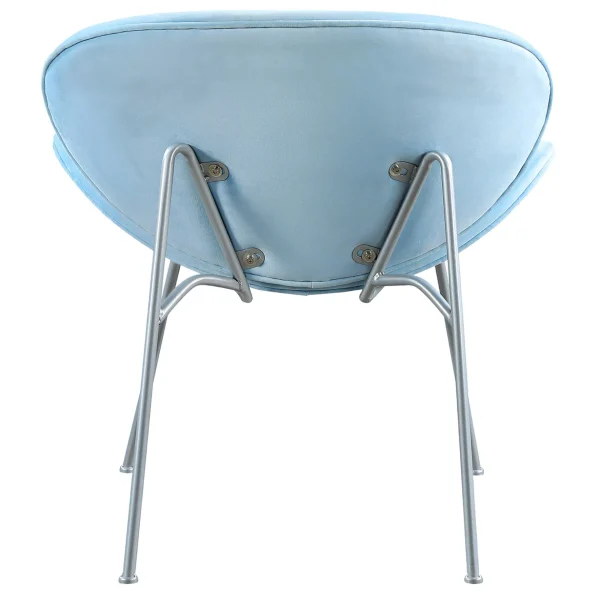 * Jagger Accent Chair With Silver Metal Legs, Blue Outlet Online