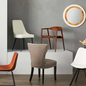 * Jhene Ii Grey Studded Back Dining Chair Low Price Store