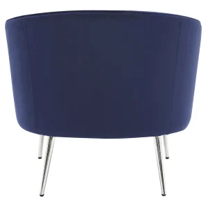 * Laila Ali Avani Blue Velvet Accent Chair Opening Sales Shop