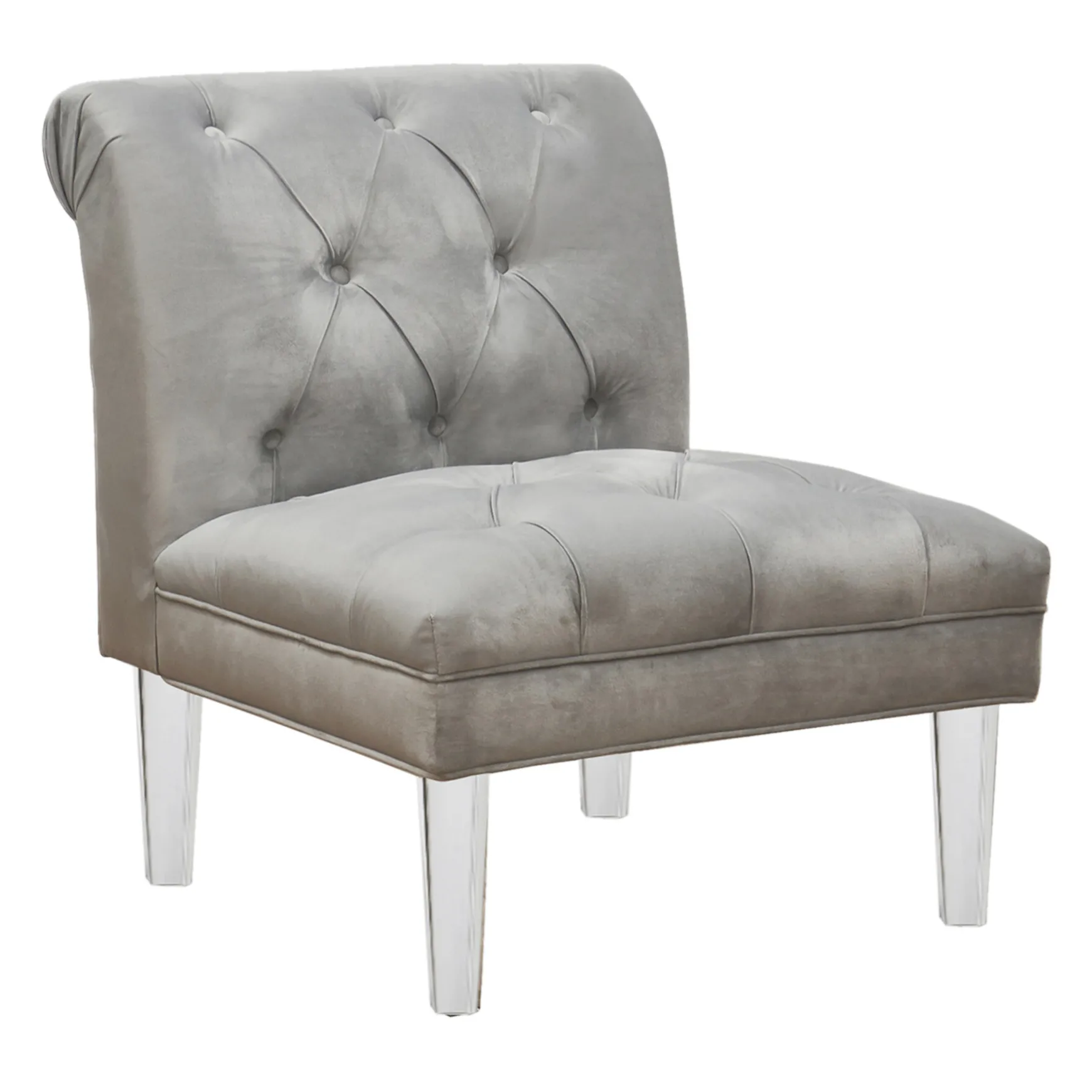 laila_ali_grey_tufted_accent_chair_with_clear_acrylic_legs_outlet_0.webp * Laila Ali Grey Tufted Accent Chair With Clear Acrylic Legs Outlet Hot