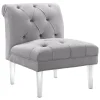 * Laila Ali Grey Tufted Acrylic Leg Accent Chair Kd Fashion Hot