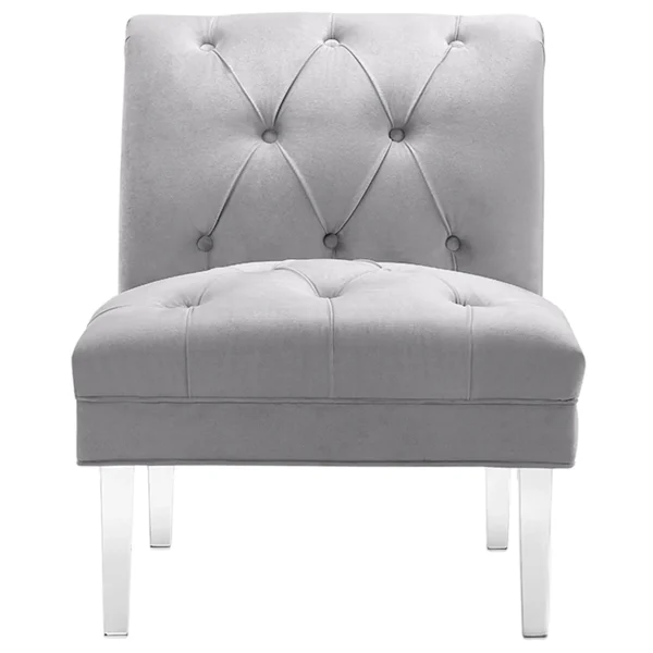 * Laila Ali Grey Tufted Acrylic Leg Accent Chair Kd Fashion Hot
