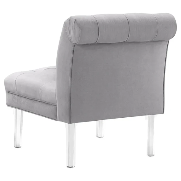 * Laila Ali Grey Tufted Acrylic Leg Accent Chair Kd Fashion Hot