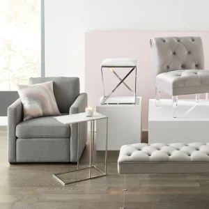 * Laila Ali Harlowe Modern Track Arm Chair Promotion Sale