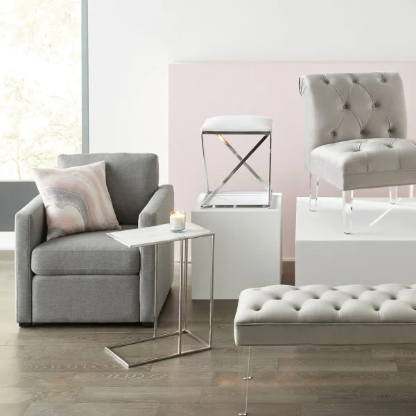 * Laila Ali Harlowe Modern Track Arm Chair Promotion Sale