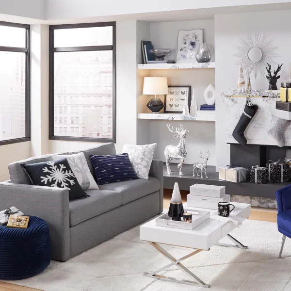 * Laila Ali Harlowe Track Arm Sofa Grey Fashion Store