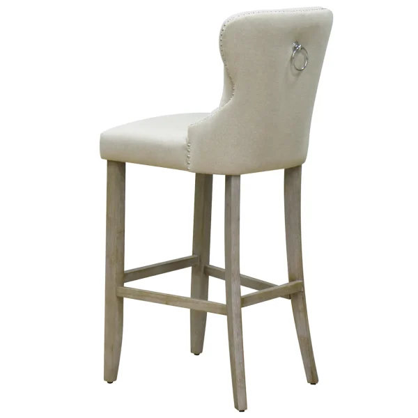 * Linen Ring Back Barstool, Kd Online Discount Fashion