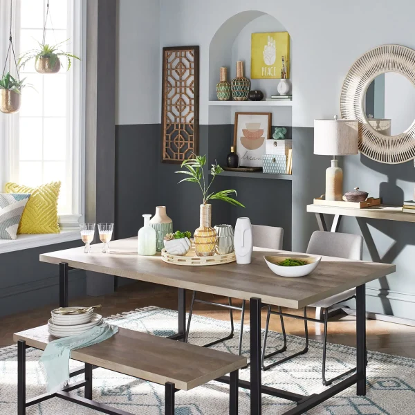 * Loggy Wood & Metal Dining Bench, 47 Less Expensive Shop