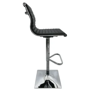 * Maxwell Adjustable Faux Leather Barstool, Black Promotion Store