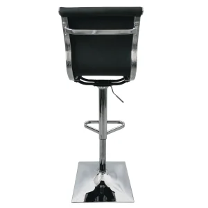 * Maxwell Adjustable Faux Leather Barstool, Black Promotion Store