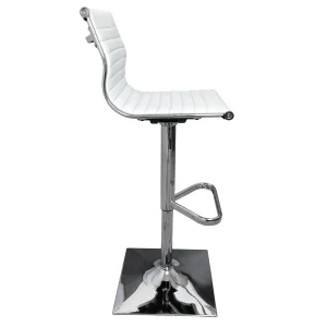 * Maxwell Adjustable Faux Leather Barstool, White Discount Online Online