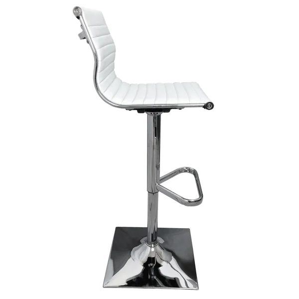 * Maxwell Adjustable Faux Leather Barstool, White Discount Online Online
