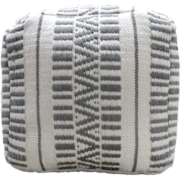 * Maya Handwoven Striped Square Pouf Flash Sale Sale